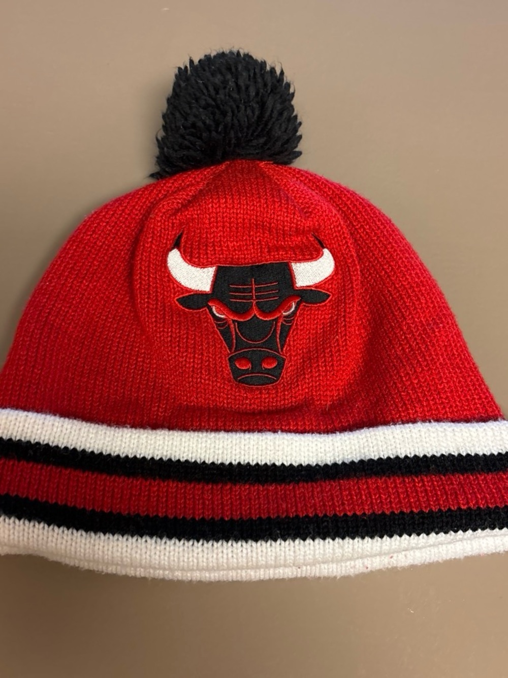 Red Knit Pom Beanie